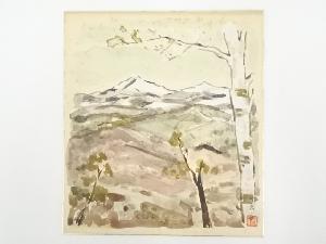 西村喜久子筆　名寄盆地パンケ山遠望　肉筆色紙